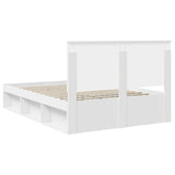 Bed Frame with Headboard White 135 x 190 cm Solid Pine Wood 3411019