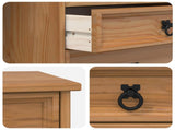 Rolling Cabinet with Drawers CORONA Honey Brown 42040533