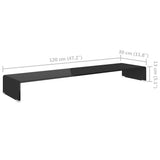 244141 TV Stand/Monitor Riser Glass Black 120x30x13 cm