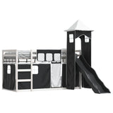 Bunk Bed without Mattress with Slide White and Black 90x200 cm 3284191