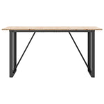 ZNTS Dining Table O-Frame 160x80x75 cm Solid Wood Pine and Steel 3282677