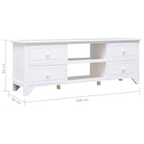 TV Cabinet White 108x30x40 cm Solid Paulownia Wood 338517