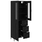 Highboard with Drawer 2 pcs Black Oak Engineered Wood 3416215