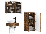 Bathroom Cabinet Set 4 pcs Smoked Oak 40 x 10.5 x 60.5 cm 3407363