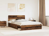 Bed Frame with Headboard Old Wood 135 x 190 cm Solid Pine Wood 3412504