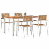 Outdoor Dining Set 5 pcs Solid Teak Wood and Stainless Steel 3334799