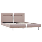 Bed Frame with LED without Mattress Cappuccino 135x190 cm Double 281043