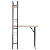 3 Piece Folding Dining Set with Storage Rack MDF and Steel 284406