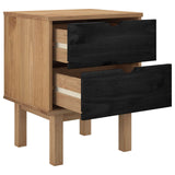 Bedside Table OTTA Black 45 x 39 x 57 cm Solid Pine Wood 42041748