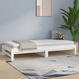Day Bed White Solid pinewood Double Expandable Day Bed 820438