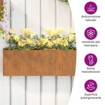 ZNTS Wall Planters 2 pcs Rusty Corten Steel 53x10x17 cm 823686
