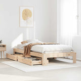 Bed Frame without Mattress 100x200 cm Solid Wood Pine 3309005