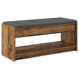 Hall Bench Old Wood 103 x 38 x 45 cm Engineered Wood and Fabric 891590