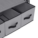 Wardrobe Grey Polyester, Iron Medium Collapsible Wardrobe 282460