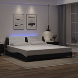 Bed Frame with LED without Mattress "Zadar" Black and White 200x200 cm 3214136