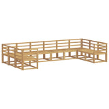 Outdoor Sofa Set 10 pcs White Solid Acacia Wood 3388273