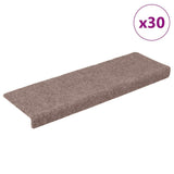 Stair Mats Self-adhesive 30 pcs 65x21x4 cm Light Brown Rectangular Edge 3365691