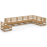 8 Piece Garden Lounge Set Honey Brown Solid Pinewood 3075777