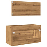 ZNTS 2 Piece Bathroom Furniture Set Artisan Oak Engineered Wood 856389