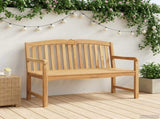 Handcarved Rose Bench Natural 114 x 60 x 95 cm Solid Teak Wood 42030020
