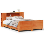 ZNTS Bed Frame without Mattress Wax Brown 120x190 cm Small Double Solid Wood Pine 3323664