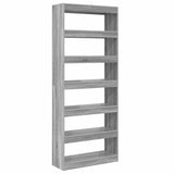 Book Cabinet Grey Sonoma 80 x 30 x 198 cm Engineered Wood 3388356