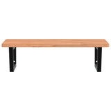 Basin Shelf Wall Mounted Steel and Solid Wood Beech 3302451
