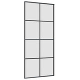 Sliding Door with Hardware Set Black 90x205 cm ESG Glass 3375865