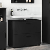 Bathroom Cabinet with Drawer with Door Black 76.5 x 35 x 64 cm 883295