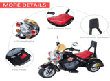 Kids Ride On Toy Car Motorbike Electric Scooter 6V Battery Operated Toy Trike-Black T3398P348134