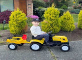 Kids Ride on Tractor with Back Trailer, Shovel & Rake, Horn, Four Wheels Tractor Toy for Child T3398P348051