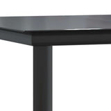 7 Piece Garden Dining Set Black Poly Rattan Glass 3334539