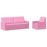 Sofa Set 2 pcs Pink Fabric 3433173