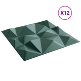 Wall Panels 12 pcs Green 50x50 cm XPS 3 m Diamond 4100061