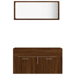 ZNTS 2 Piece Bathroom Furniture Set Brown Oak Engineered Wood 826625