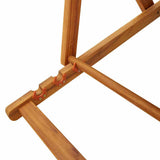Folding Beach Chair with Armrests Blue Acacia Wood & Textilene 4108069