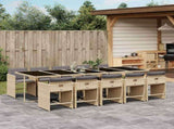 11 Piece Garden Dining Set with Cushions Mix Beige Poly Rattan 3211116