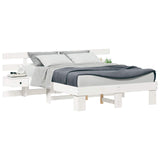 Bed Frame with Headboard White 120 x 190 cm Solid Pine Wood 3385701