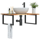 Basin Shelf Wall Mounted Steel and Solid Wood Acacia 3302925
