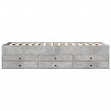 Daybed with Drawers without Mattress Concrete Grey 100x200 cm 3280870