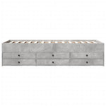 ZNTS Daybed with Drawers without Mattress Concrete Grey 100x200 cm 3280870