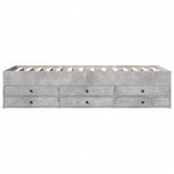 ZNTS Daybed with Drawers without Mattress Concrete Grey 100x200 cm 3280870