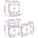 3 Piece Bathroom Furniture Set Corona Solid Wood Pine 3334638