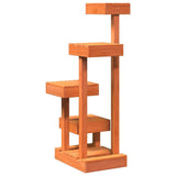 Cat Tree Wax Brown 45.5x49x103 cm Solid Wood Pine 847132