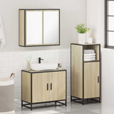 3 Piece Bathroom Furniture Set Sonoma Oak Engineered Wood 3300946