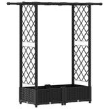 Raised Bed with Trellis and Roof Black 122.5 x 40 x 123 cm PP 42032539