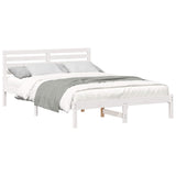 Bed Frame with Headboard White 140 x 220 cm Solid Pine Wood 872333
