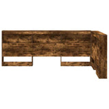 Storage Headboard with Shelf Smoked Oak 207.5 x 137.5 x 76.5 cm 3335537
