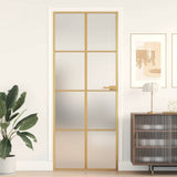 Interior Door Slim Golden 83x201.5 cm Tempered Glass and Aluminium 155145