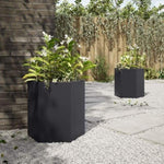 ZNTS Garden Planter 2 pcs Black Hexagon 46x40x45 cm Steel 851109